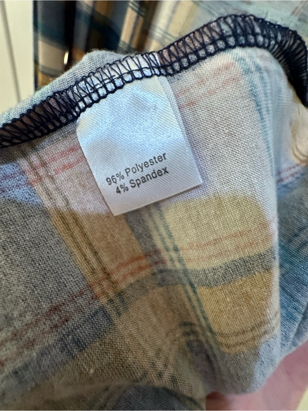 Cozy Plaid Open Cardigan in Navy, Mustard & Cream M/L - Picture 4 of 4
